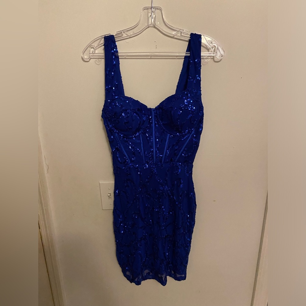 Blue Homecoming mini dress (small)
